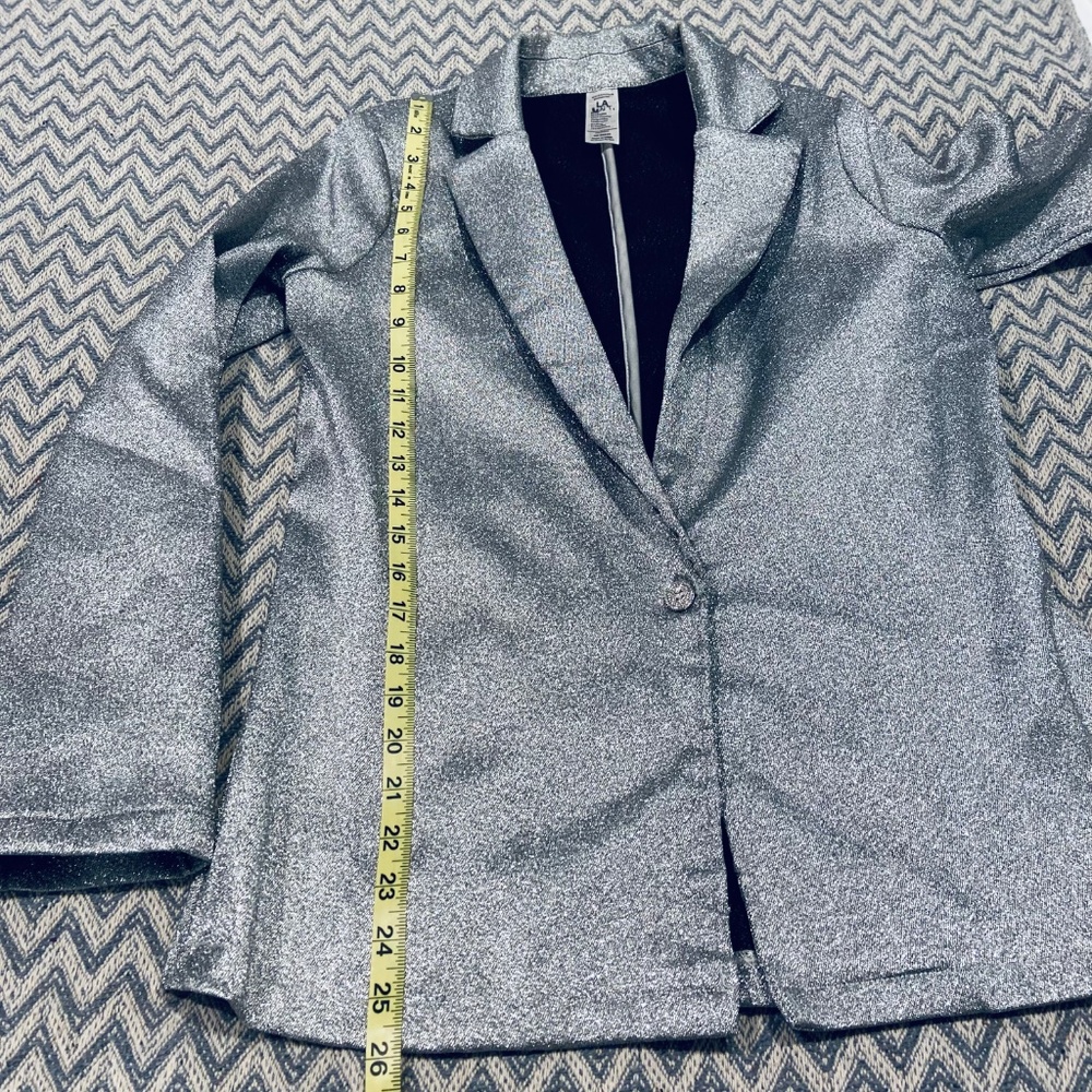 Weissman Metallic Silver Dance Costume 2-Piece Suit (Blazer & Pants) Adult Medi - Picture 13 of 13